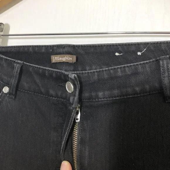 J McLaughlin Lexi Jeans Womens 14 Black Slim Tapered Legs Stretch Cotton - Picture 4 of 13